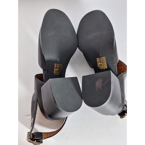 Jeffery Campbell x Free People Mary Jane Sandals Sz 6 Peep Toe Block Heel Black - Picture 8 of 10